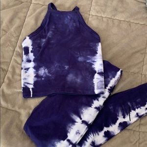 Tye dye leggings & crop top  (FULL SET) 💙